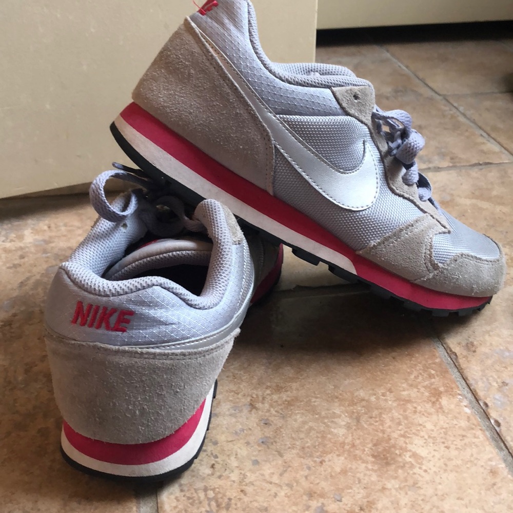 Grey and Pink Nike Tennis Shoes